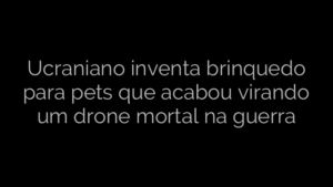 ​Ucraniano inventa brinquedo para pets que acabou virando um drone mortal na guerra 